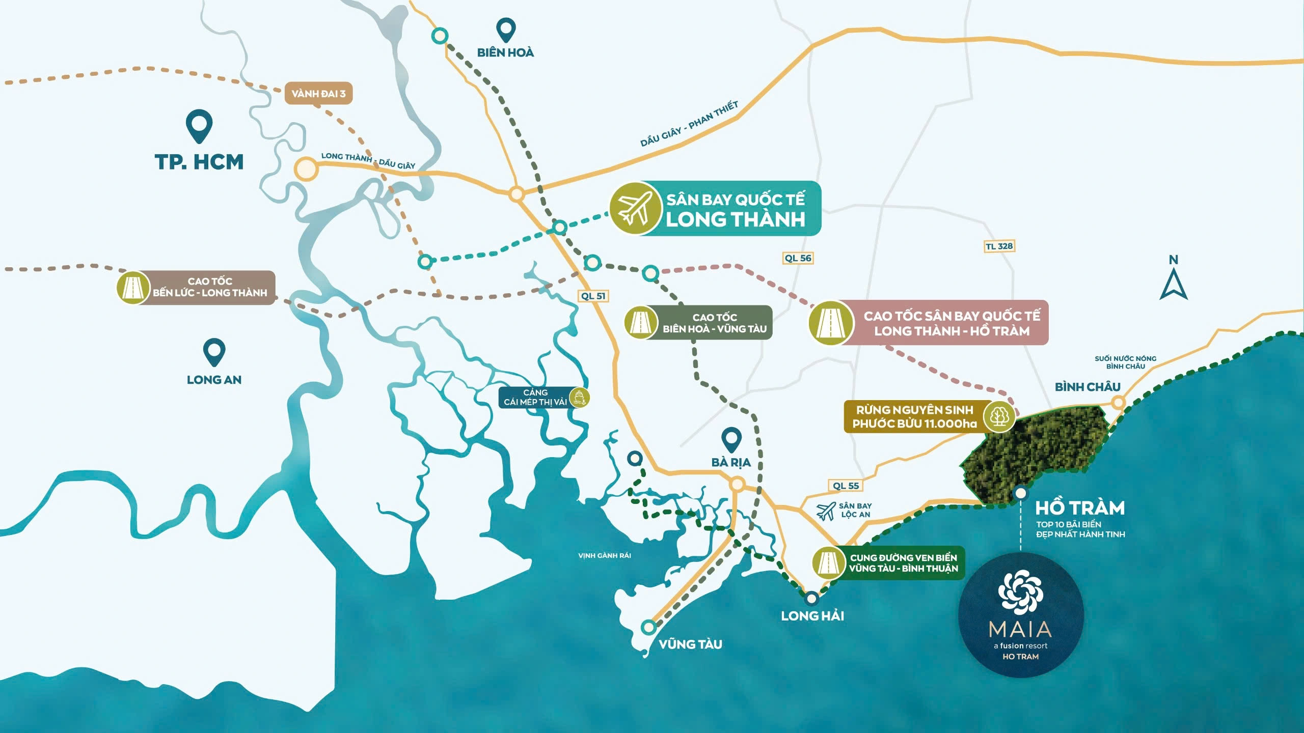 Hạ tầng kết nối The Grand Ho Tram với thị trường miền Nam và toàn cầu đang về đích